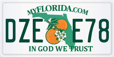 FL license plate DZEE78