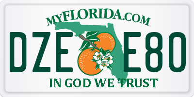 FL license plate DZEE80