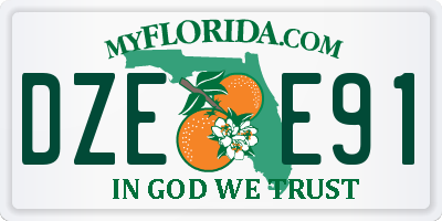 FL license plate DZEE91