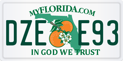 FL license plate DZEE93