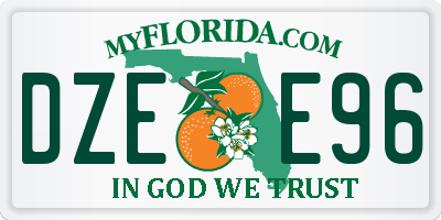 FL license plate DZEE96