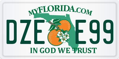 FL license plate DZEE99