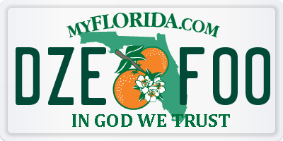 FL license plate DZEF00