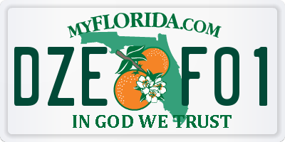 FL license plate DZEF01