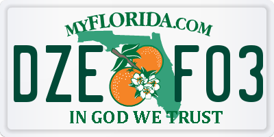 FL license plate DZEF03