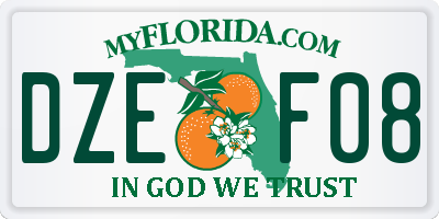 FL license plate DZEF08