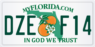 FL license plate DZEF14