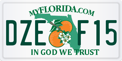 FL license plate DZEF15