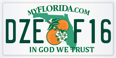 FL license plate DZEF16