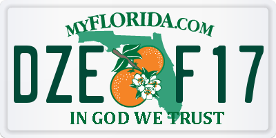 FL license plate DZEF17