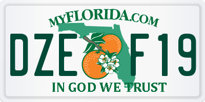 FL license plate DZEF19