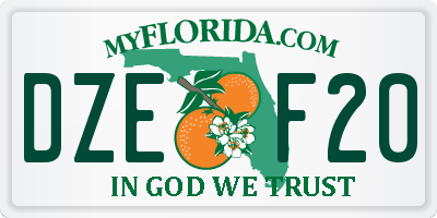 FL license plate DZEF20