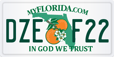 FL license plate DZEF22