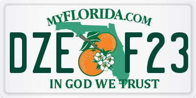 FL license plate DZEF23