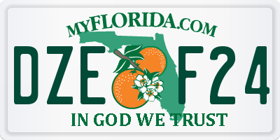FL license plate DZEF24