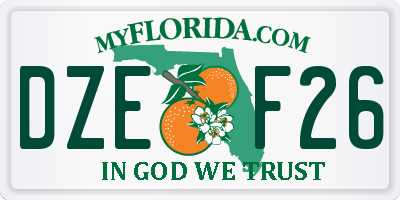 FL license plate DZEF26