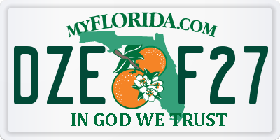 FL license plate DZEF27