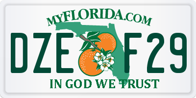 FL license plate DZEF29