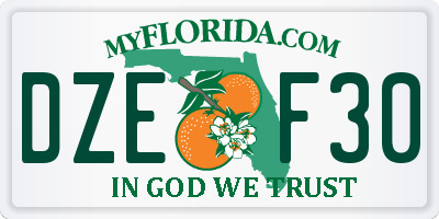 FL license plate DZEF30