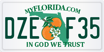 FL license plate DZEF35