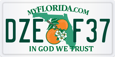 FL license plate DZEF37