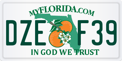FL license plate DZEF39