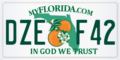 FL license plate DZEF42