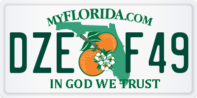 FL license plate DZEF49