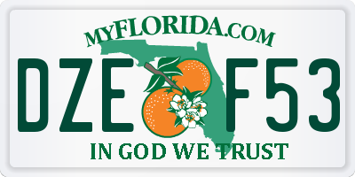 FL license plate DZEF53