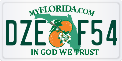 FL license plate DZEF54