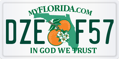 FL license plate DZEF57