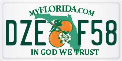 FL license plate DZEF58