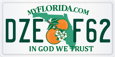 FL license plate DZEF62