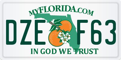 FL license plate DZEF63
