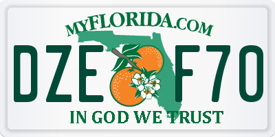 FL license plate DZEF70