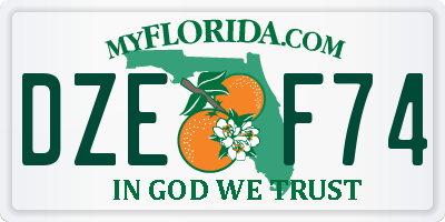 FL license plate DZEF74