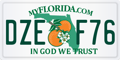 FL license plate DZEF76