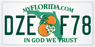 FL license plate DZEF78