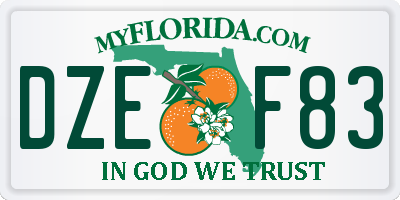 FL license plate DZEF83