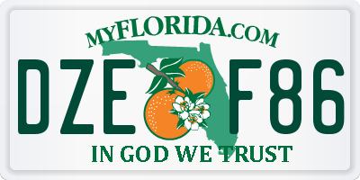 FL license plate DZEF86