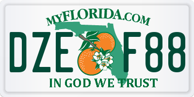 FL license plate DZEF88