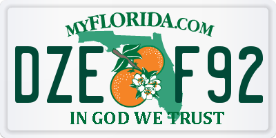 FL license plate DZEF92