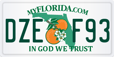 FL license plate DZEF93