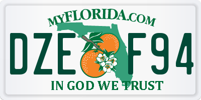FL license plate DZEF94