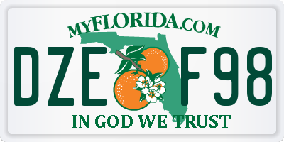 FL license plate DZEF98