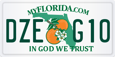 FL license plate DZEG10