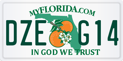 FL license plate DZEG14