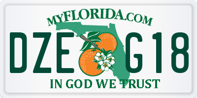 FL license plate DZEG18