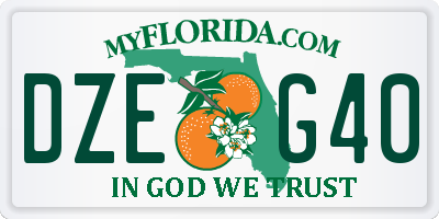 FL license plate DZEG40