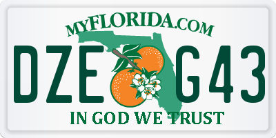 FL license plate DZEG43